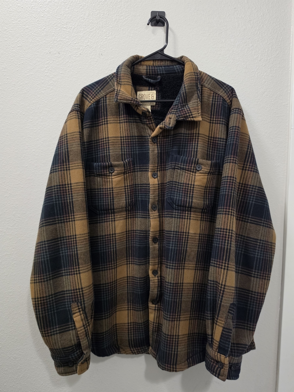 Grove & Hollow Flannel Shirt Jacket - Sherpa Lined